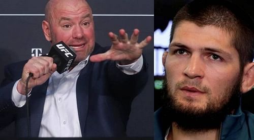 Dana White (left); Khabib Nurmagomedov (right)