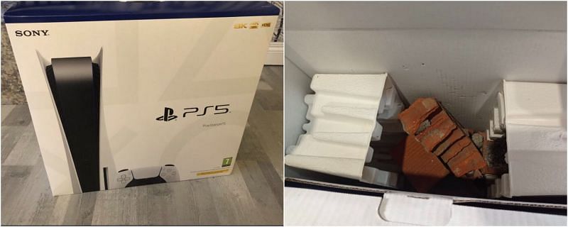 The Utah man found a brick instead of a PS5 console inside the box! (Image via rocketleagueaccounts, Twitter)
