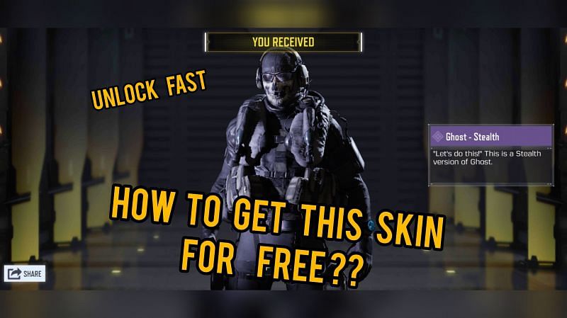 How to get free ghost skin in cod mobile  Cod mobile free ghost stealth  skin! 