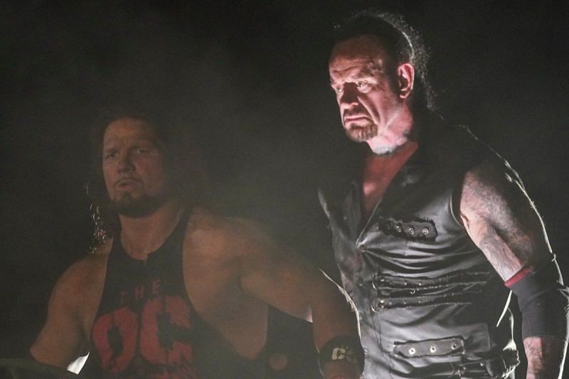 AJ Styles and The Undertaker at WrestleMania 36