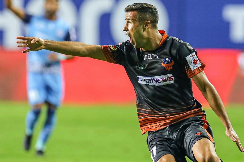 Igor Angulo scored a brace today to secure the victory for FC Goa (Image courtesy: ISL)