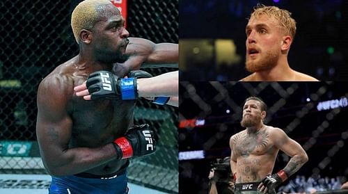 Derek Brunson (left); Jake Paul (above right); Conor McGregor (below right)