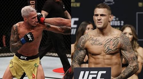 Charles Oliveira (left); Dustin Poirier (right)