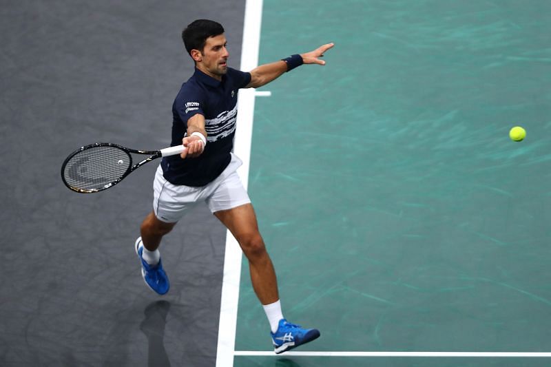 Novak Djokovic making a return