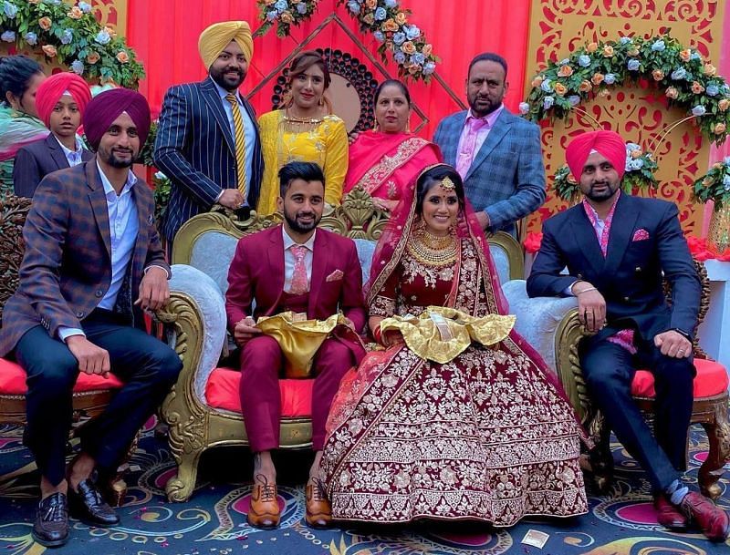 Indian hockey captain Manpreet Singh with Illi Saddique at their wedding ceremony.