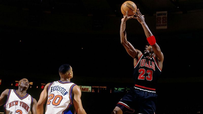 Michael Jordan against the New York Knicks.