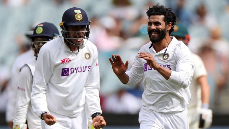 Ravindra Jadeja celebrates after picking up the wicket of a well-set Matthew Wade