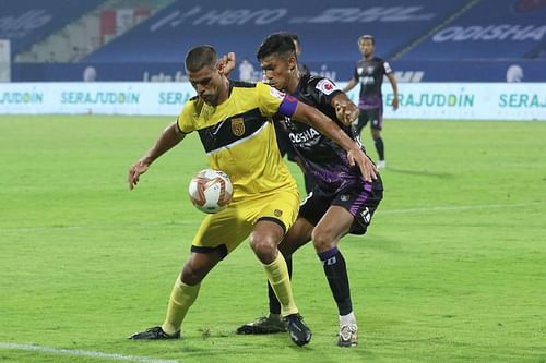  Hyderabad FC captain Aridane Santana in action at the ISL 2020-21 (Image courtesy: ISL)