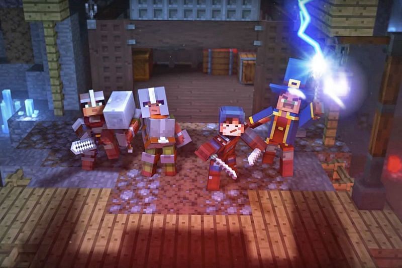 Ranged weapon enchantments will amplify a Minecraft Dungeon player&#039;s performance with ranged combat/ (Image via wallpapercave.com)