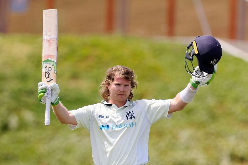 Will Pucovski after reaching his double-hundred against Western Australia last month