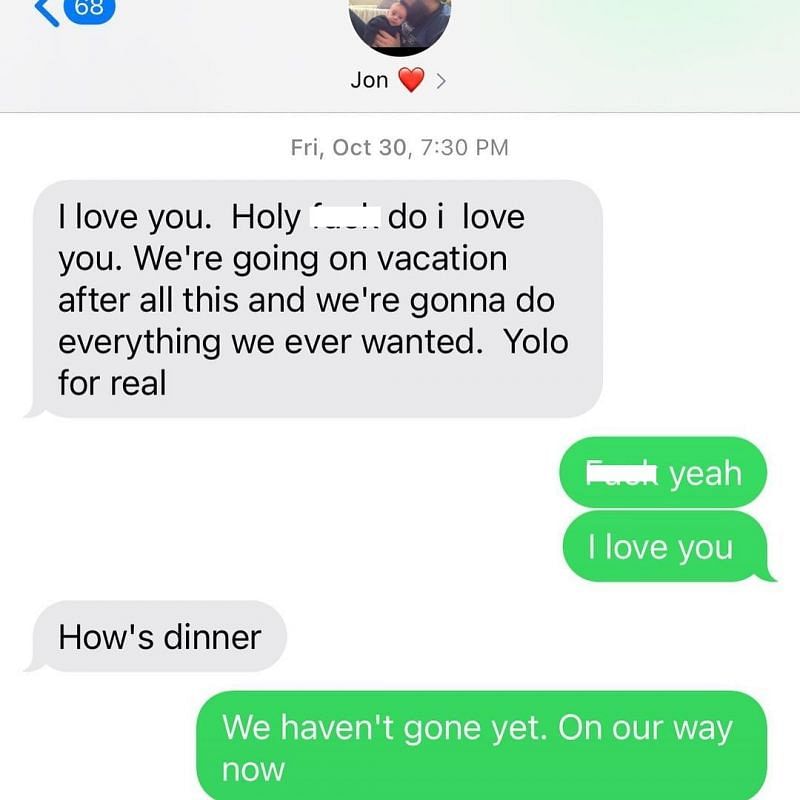 Brodie Lee&#039;s last texts to Amanda Huber