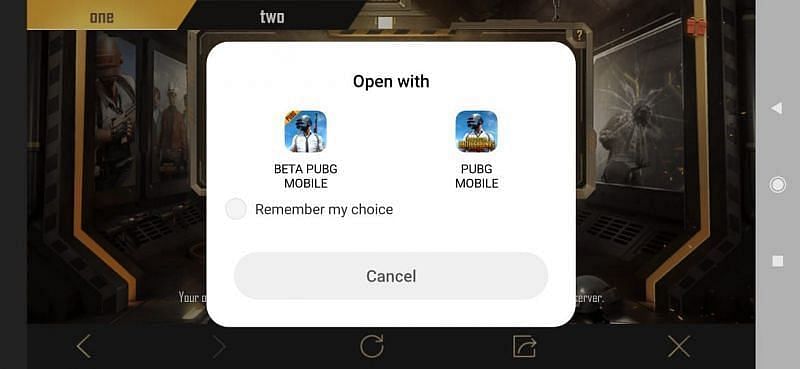 Select the PUBG Mobile option