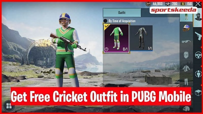PUBG Mobile redeem code for free Cricket Kit outfit and helmet
