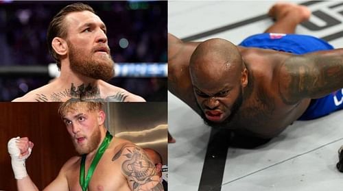 Conor McGregor (above left); Jake Paul (below left); Derrick Lewis (right)