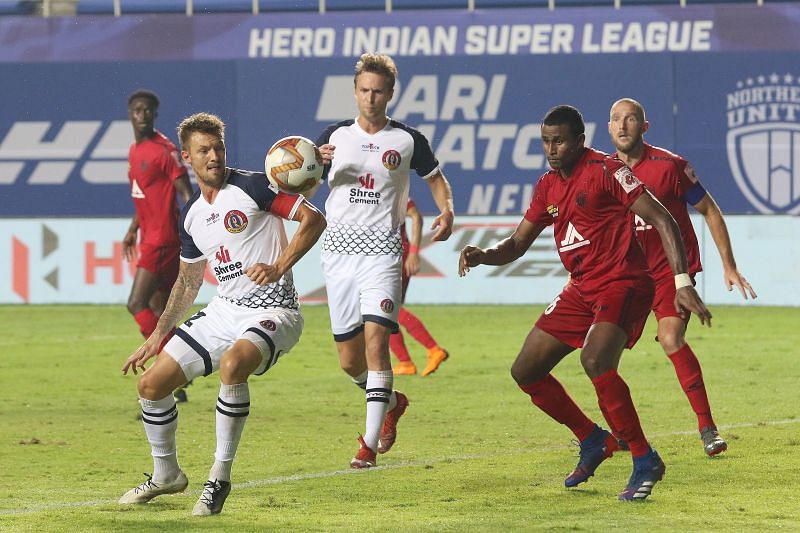 Action from the NorthEast United FC vs SC East Bengal match (Courtesy: ISL)