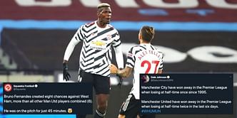 Twitter explodes as rampant Manchester United register stunning 3-1 comeback win away at West Ham United