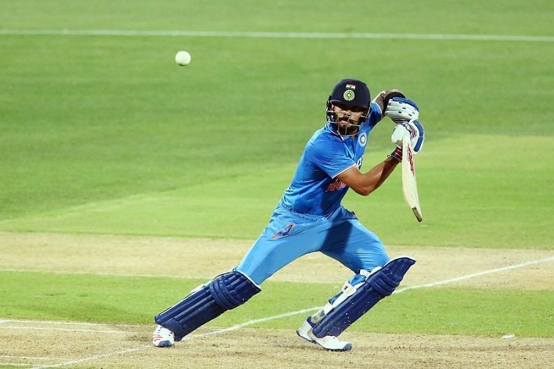 Virat Kohli playing against Australia at Adelaide