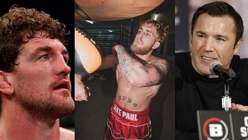 Ben Askren (left); Jake Paul (center); Chael Sonnen (right)