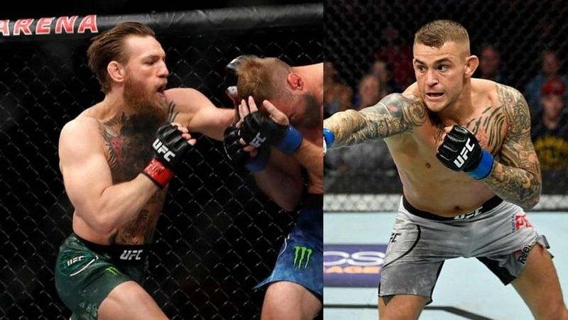 Conor McGregor (left); Dustin Poirier (right)