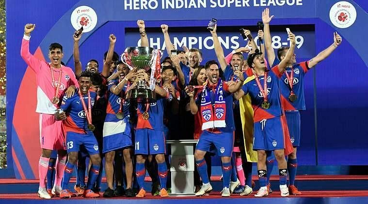 A victorious Bengaluru FC team