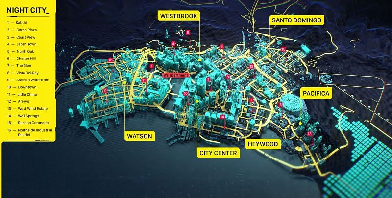 GTA 5, for the longest time, has sort of acted as the benchmark for video game open-world maps (Image via cyberpunk2077gameplay)