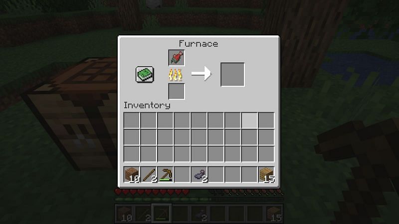 The arrow in the center of the furnace menu is an indicator to show how far along the furnace is in the cooking process