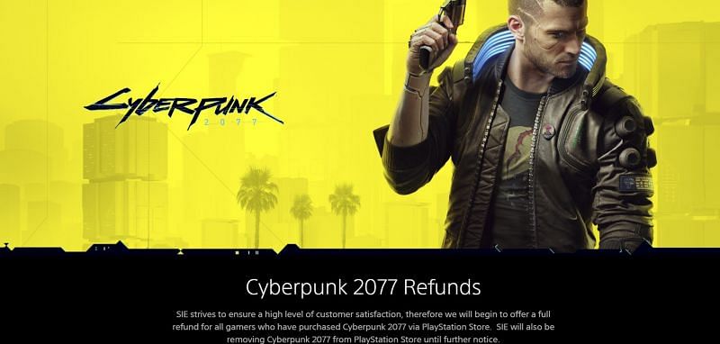 Sony removes Cyberpunk 2077 from the PlayStation Store; buyers can avail a  full refund