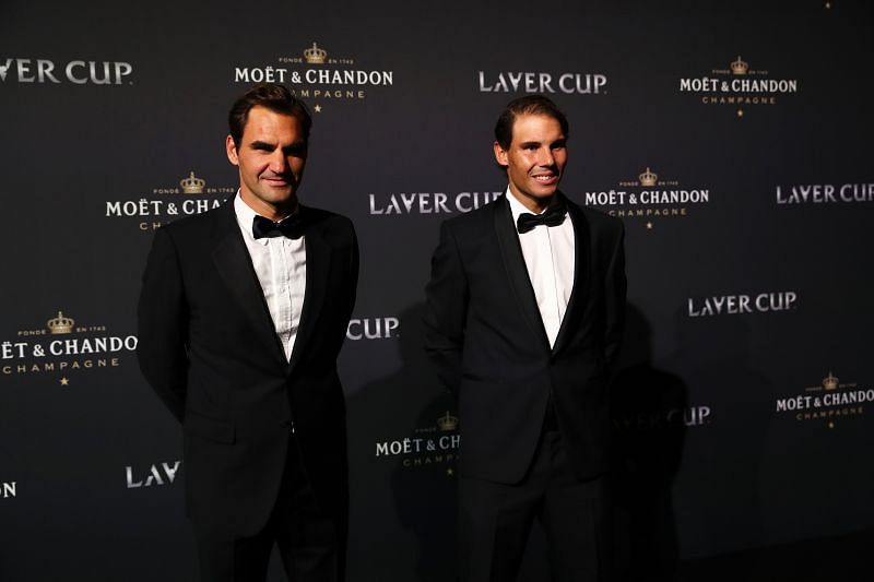 Normal-sized Roger Federer and Rafael Nadal