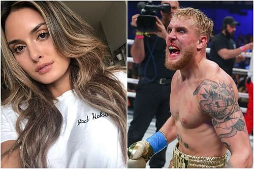 Jake Paul and Julia Rose have broken up again (Images via BloodyYelbow, legit.ng)