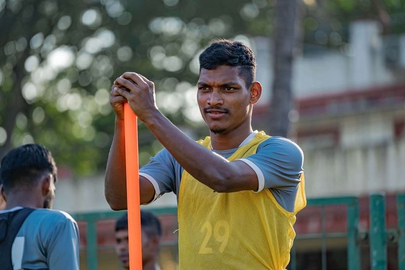 Devendra Murgaonkar during training at FC Goa. (Image: FC Goa)