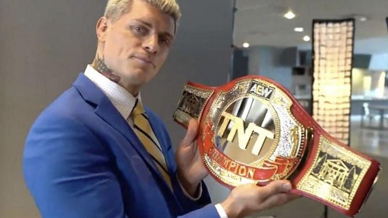 Cody was prominent in the presentation of the TNT Championship.
