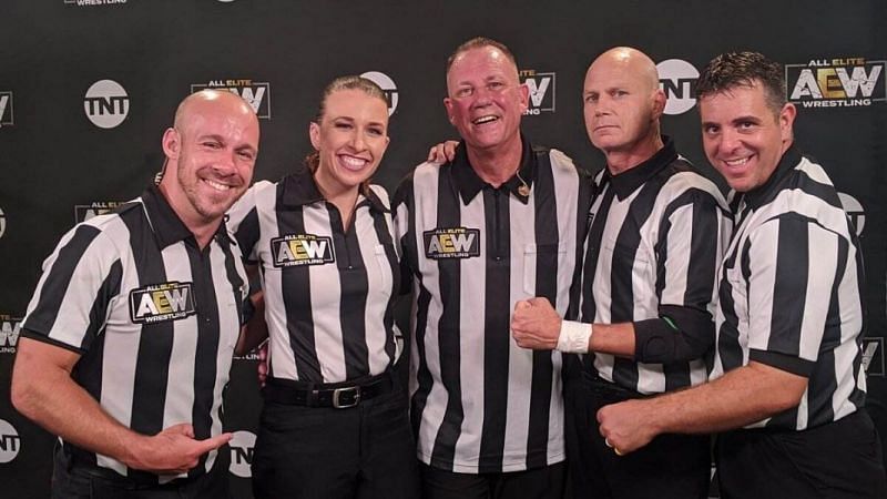 Mike Chioda (C) backstage in AEW