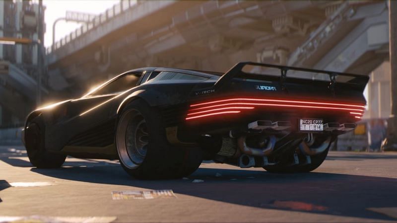 The Quadra Turbo-R V-Tech is the car being featured on some Cyberpunk 2077 covers and is probably one of the most popular ones in-game (Image via CD Projekt RED)