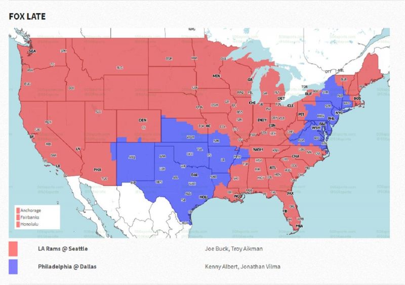 Mapa de cobertura de la Semana 16 de la NFL: FOX late games