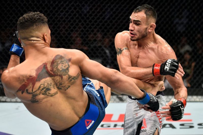 Tony Ferguson recovered from a near-finish to submit Kevin Lee at UFC 216.