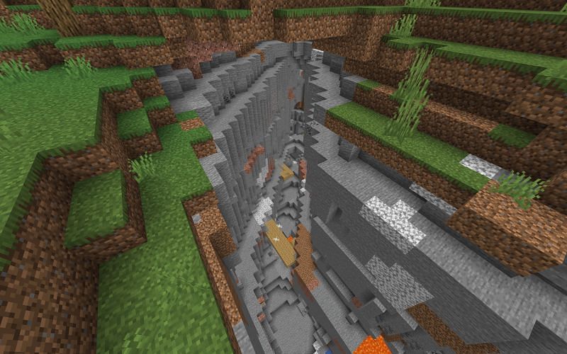 Ravines often have diamonds (Image via Mojang)