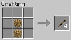 Place one wood plank on top of another in Crafting Menu