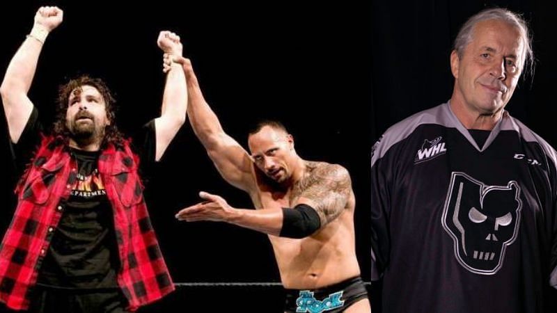Mick Foley and The Rock; Bret Hart