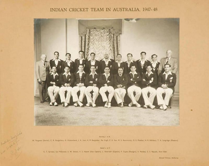 Indian squad which toured Australia in 1947-48 [leski.com.au]