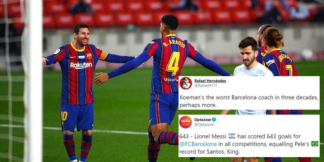 Twitter reacts as Leo Messi's Barcelona drop points once again in frustrating 2-2 draw against Valencia