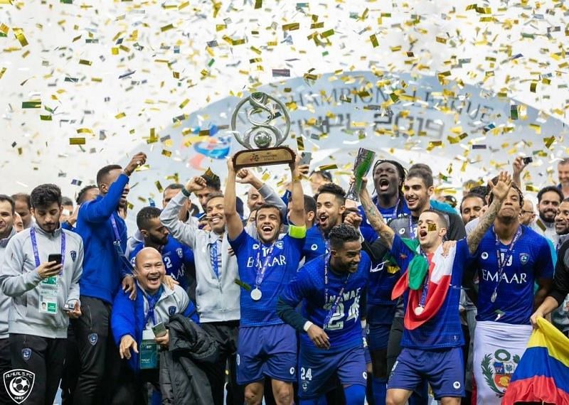 Al-Hilal players celebrate the 2019 AFC Champions League win.