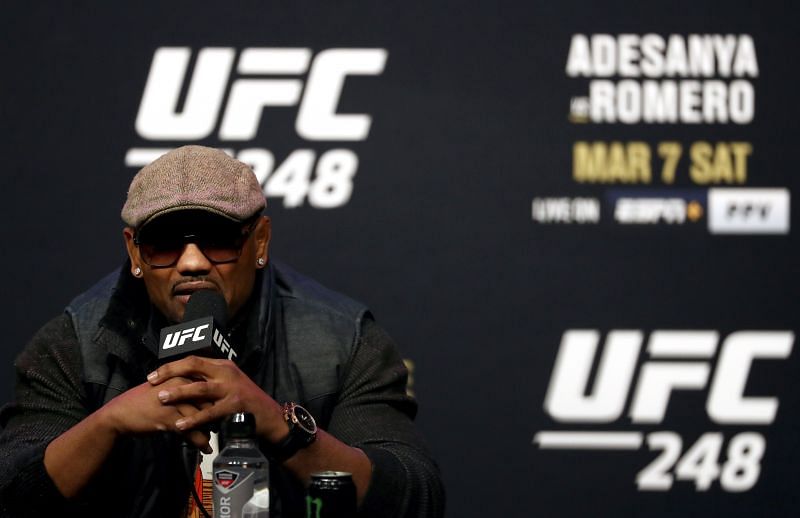  Yoel Romero talks during a press conference