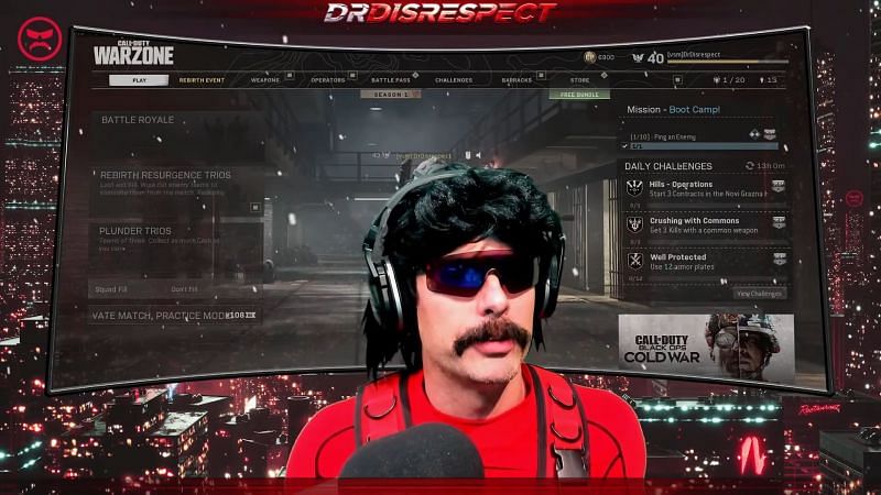 Image Via Dr Disrespect/YouTube: Dr Disrespect comes up with a new idea for Warzone