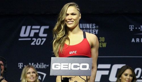 Ronda Rousey at the UFC 207 weigh-ins