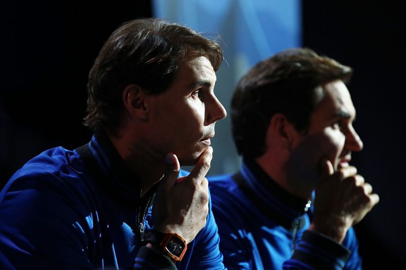 Rafael Nadal and Roger Federer at the Laver Cup