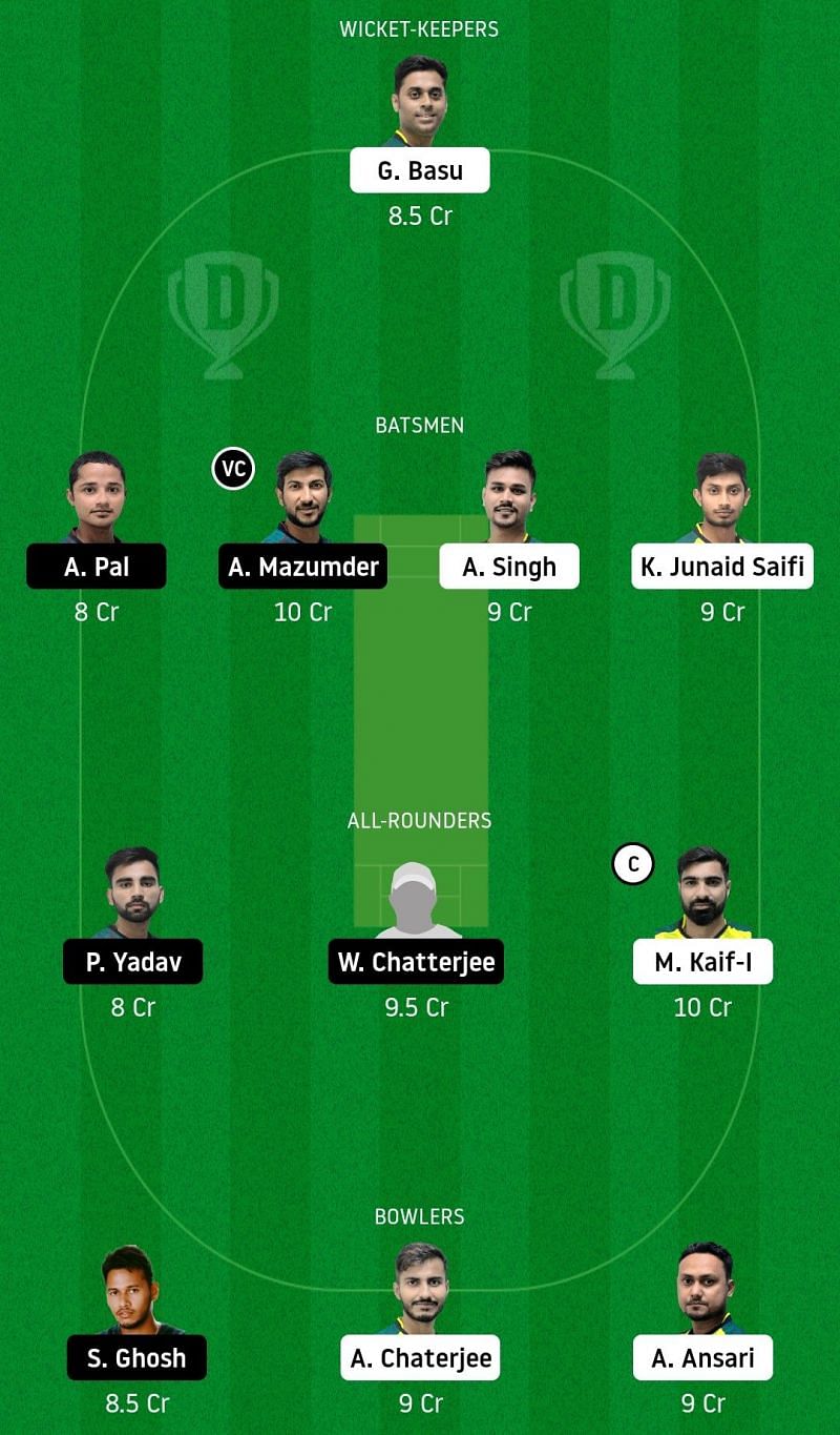 Dream11 team for TOC vs MBC - Bengal T20 2nd Semi-final.