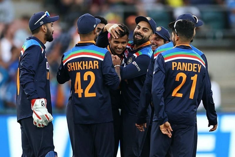 Virat Kohli celebrates a wicket with the team (Image Credits: Virat Kohli/ Twitter)