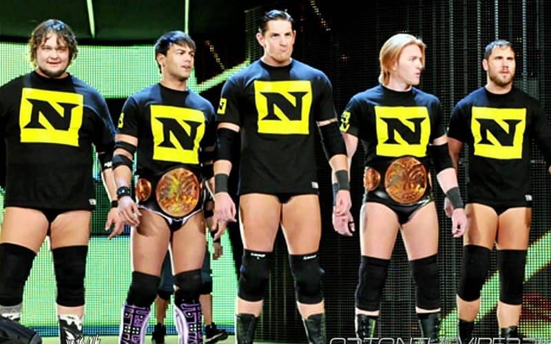 Heath Slater as tag team champion in Nexus