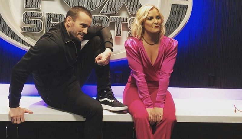 CM Punk (left); former WWE on-screen personality Renee Young aka Renee Paquette (right)