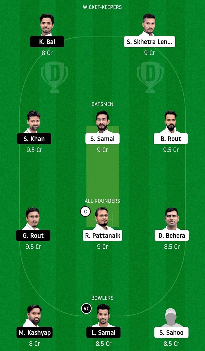 Dream11 Team for Odisha Lions vs Odisha Jaguars match at the Odisha Cricket League